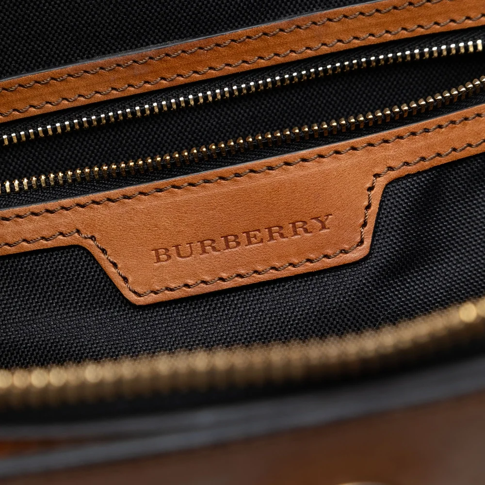 Pre-Loved Burberry Medium Haymarket Check Coated Canvas Orchard Bowling Bag